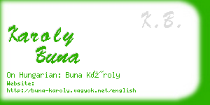 karoly buna business card